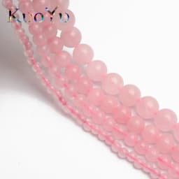 Natural Stone Beads Rose Quartzs Round Loose Beads 15" 4/6/8/10/12/14mm Pink Crystal For DIY Making Bracelet Necklace Jewelry