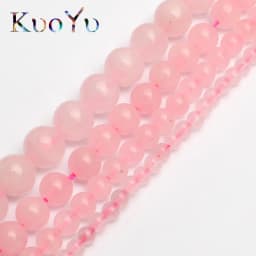 Natural Stone Beads Rose Quartzs Round Loose Beads 15" 4/6/8/10/12/14mm Pink Crystal For DIY Making Bracelet Necklace Jewelry