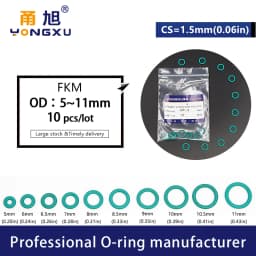 Thickness CS1/1.2/1.5mm Green FKM O-ring FPM Fluorine Rubber Sealing Gasket Elasticity Rubber Washer Ring Spot Wholesale