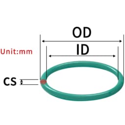 Thickness CS1/1.2/1.5mm Green FKM O-ring FPM Fluorine Rubber Sealing Gasket Elasticity Rubber Washer Ring Spot Wholesale