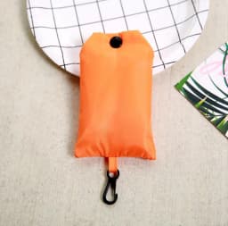 Shopping Bag Solid Color Eco-friendly Folding Reusable Portable Shoulder Handbag Polyester for Travel Grocery