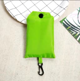 Shopping Bag Solid Color Eco-friendly Folding Reusable Portable Shoulder Handbag Polyester for Travel Grocery