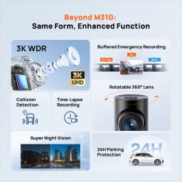 New 70mai Dash Cam M310 Plus 3K 1620P WDR Voice Control 139°FOV Car DVR 70mai M310 Plus 3K Car Recorder Parking Monitor