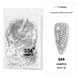 AB/Clear 1 Bag Nail Rhinestones Sizes SS3-SS12 1440 pcs Nail Art Decoration Flatback Glass Stones Shiny Gems DIY Gems