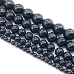 Smooth Black Agates Natural Stone Beads for Jewelry Making Diy Bracelet Necklace 15inches Round Onyx Loose Beads 4 6 8 10 12mm