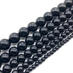 Smooth Black Agates Natural Stone Beads for Jewelry Making Diy Bracelet Necklace 15inches Round Onyx Loose Beads 4 6 8 10 12mm