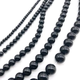 Smooth Black Agates Natural Stone Beads for Jewelry Making Diy Bracelet Necklace 15inches Round Onyx Loose Beads 4 6 8 10 12mm