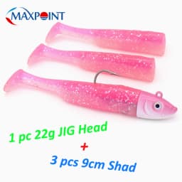 Hot-Sale Soft Lure Kit at 3+1 Jig Head and Soft Body 9cm Shad Blister Package 30g Set Bait Saltwater Fishing Baits Shad