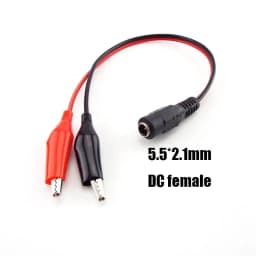 DC Male Female Jack Connector Alligator Clips Crocodile Wire 12V Power Cable To 2 Alligator Clip Connected Voltage 5.5*2.1mm
