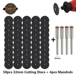 CMCP 32mm Abrasive Cutting Disc With Mandrels Grinding Wheels For Dremel Accesories Metal Cutting Rotary Tool Saw Blade