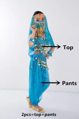Children Belly Dancer Belt Pants Veil Accessories for Wings Kids Mask Bollywood Dress Girls Belly dance Costume Set 2-8Pieces