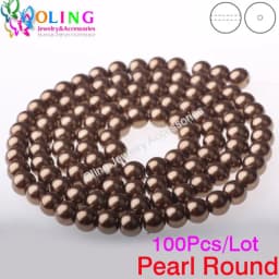 OlingArt 4MM/6MM/8MM 50PCS Round Multicolor Glass Imitation Pearl DIY Earrings Bracelet Necklace Jewelry Making