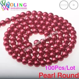 OlingArt 4MM/6MM/8MM 50PCS Round Multicolor Glass Imitation Pearl DIY Earrings Bracelet Necklace Jewelry Making