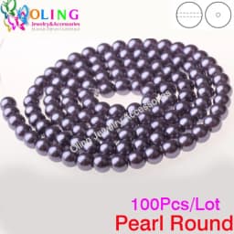 OlingArt 4MM/6MM/8MM 50PCS Round Multicolor Glass Imitation Pearl DIY Earrings Bracelet Necklace Jewelry Making