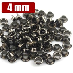 100sets 4mm Brass Eyelet with Washer Leather Craft Repair Grommet Round Eye Rings for Shoes Bag Clothing Leather Belt Hat