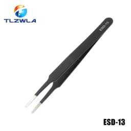 1PCS Anti-static ESD Stainless Steel Tweezers Maintenance Tools Industrial Precision Curved Straight Tweezers Repair Tools