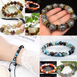 Natural Stone Blue Fire Agates Dragon Veins Onyx Round Loose Beads For Jewelry Making 15''Inch 6/8/10mm DIY Bracelets Necklaces