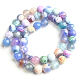 Natural Stone Blue Fire Agates Dragon Veins Onyx Round Loose Beads For Jewelry Making 15''Inch 6/8/10mm DIY Bracelets Necklaces