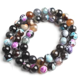 Natural Stone Blue Fire Agates Dragon Veins Onyx Round Loose Beads For Jewelry Making 15''Inch 6/8/10mm DIY Bracelets Necklaces