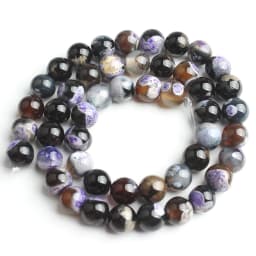 Natural Stone Blue Fire Agates Dragon Veins Onyx Round Loose Beads For Jewelry Making 15''Inch 6/8/10mm DIY Bracelets Necklaces