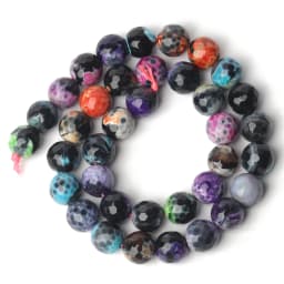 Natural Stone Blue Fire Agates Dragon Veins Onyx Round Loose Beads For Jewelry Making 15''Inch 6/8/10mm DIY Bracelets Necklaces