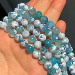 Natural Stone Blue Fire Agates Dragon Veins Onyx Round Loose Beads For Jewelry Making 15''Inch 6/8/10mm DIY Bracelets Necklaces