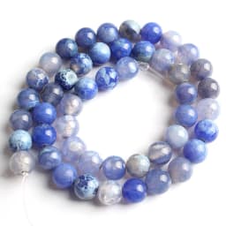 Natural Stone Blue Fire Agates Dragon Veins Onyx Round Loose Beads For Jewelry Making 15''Inch 6/8/10mm DIY Bracelets Necklaces
