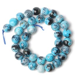 Natural Stone Blue Fire Agates Dragon Veins Onyx Round Loose Beads For Jewelry Making 15''Inch 6/8/10mm DIY Bracelets Necklaces