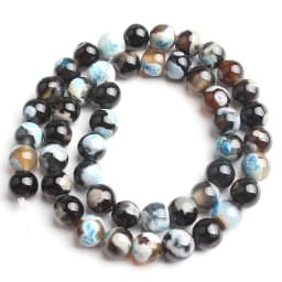 Natural Stone Blue Fire Agates Dragon Veins Onyx Round Loose Beads For Jewelry Making 15''Inch 6/8/10mm DIY Bracelets Necklaces