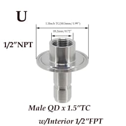 Homebrew Beer Quick Disconnect 304 Stainless Steel Ball Lock Style Free Shipping
