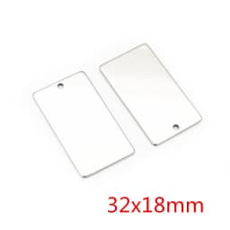 10pc/lot No Fade Charms 316 Stainless Steel rectangle Charms for necklace pendant charms diy jewelry making