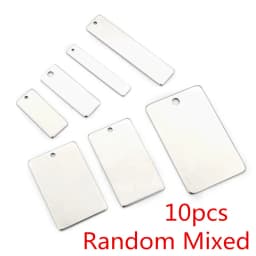 10pc/lot No Fade Charms 316 Stainless Steel rectangle Charms for necklace pendant charms diy jewelry making