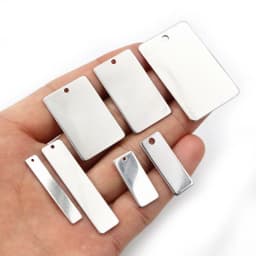 10pc/lot No Fade Charms 316 Stainless Steel rectangle Charms for necklace pendant charms diy jewelry making