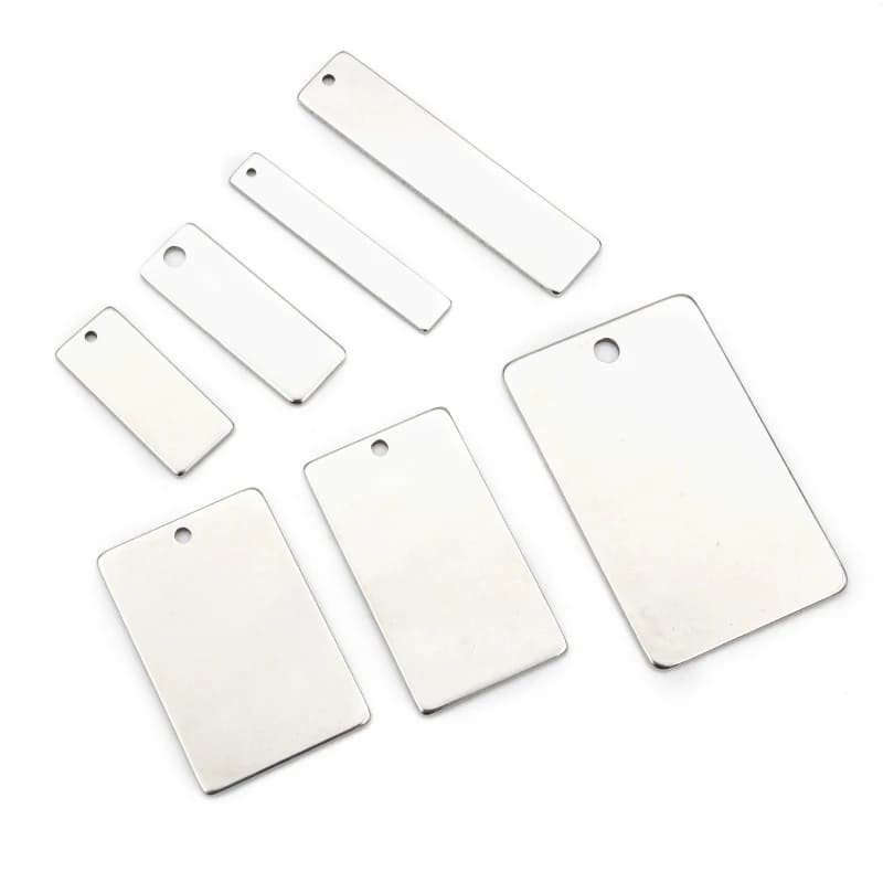 10pc/lot No Fade Charms 316 Stainless Steel rectangle Charms for necklace pendant charms diy jewelry making