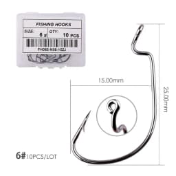 Fishing hooks 10pcs jig head crank hook Bass Offset fish hook for Soft Bait Crankbait carp sea Fishing Tackle accessories Pesca