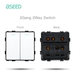 BSEED EU Standard Button Switch Part HDMI USB TV Internet Type-C Socket Function Parts With Glass Frame DIY Home Improvement