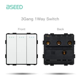 BSEED EU Standard Button Switch Part HDMI USB TV Internet Type-C Socket Function Parts With Glass Frame DIY Home Improvement