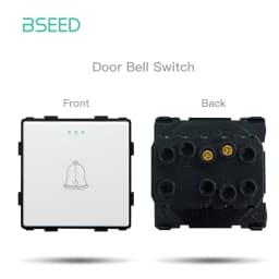 BSEED EU Standard Button Switch Part HDMI USB TV Internet Type-C Socket Function Parts With Glass Frame DIY Home Improvement