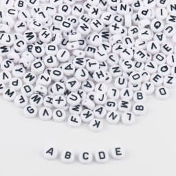 100/200/300/500PC Mixed White Letter Acrylic Beads Round Flat Alphabet Beads For Jewelry Making Handmade Diy Bracelet Necklace
