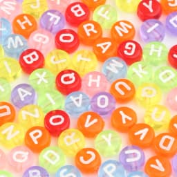 100/200/300/500PC Mixed White Letter Acrylic Beads Round Flat Alphabet Beads For Jewelry Making Handmade Diy Bracelet Necklace