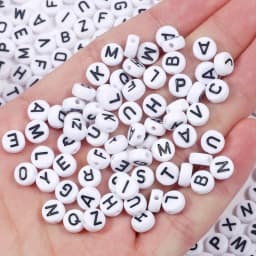 100/200/300/500PC Mixed White Letter Acrylic Beads Round Flat Alphabet Beads For Jewelry Making Handmade Diy Bracelet Necklace