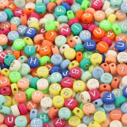 100/200/300/500PC Mixed White Letter Acrylic Beads Round Flat Alphabet Beads For Jewelry Making Handmade Diy Bracelet Necklace