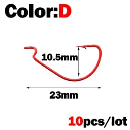 New 10pcs mini Style Soft Worm Hooks High Carbon Steel Wide Super Lock Fishhooks Lure Softjerk Rockfishing Fishing Tackle