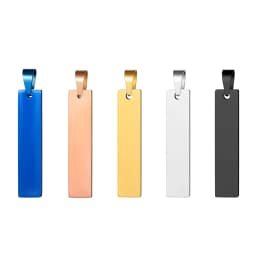 10PCS Rectangle Dog Tag Stainless Steel Pendant Necklace Military Soldiers Metal Stamping Blanks Tags Wholesale