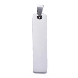 10PCS Rectangle Dog Tag Stainless Steel Pendant Necklace Military Soldiers Metal Stamping Blanks Tags Wholesale