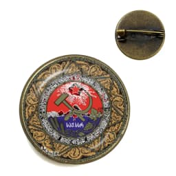 Vintage USSR Soviet Badges Sickle Hammer Brooches CCCP Russia Emblem Communism Sign Top Grade Collar Pins Badge Jewelry For Gift