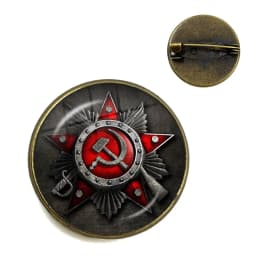 Vintage USSR Soviet Badges Sickle Hammer Brooches CCCP Russia Emblem Communism Sign Top Grade Collar Pins Badge Jewelry For Gift