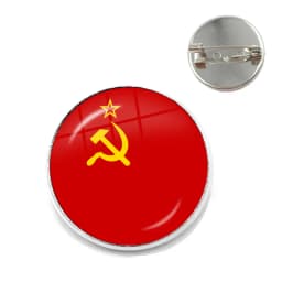 Vintage USSR Soviet Badges Sickle Hammer Brooches CCCP Russia Emblem Communism Sign Top Grade Collar Pins Badge Jewelry For Gift