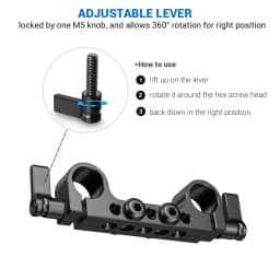 SmallRig Lightweight 15mm Railblock Rod Clamp w 1/4"-20 Thread for Sony and Other 15mm DSLR Camera Rig Shoulder Support 2Pc 2061