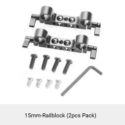 SmallRig Lightweight 15mm Railblock Rod Clamp w 1/4"-20 Thread for Sony and Other 15mm DSLR Camera Rig Shoulder Support 2Pc 2061